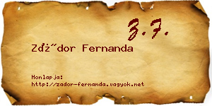 Zádor Fernanda névjegykártya